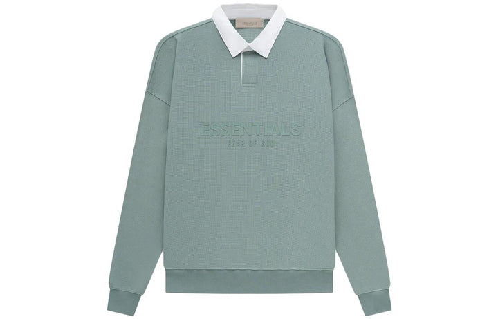 Fear of God Essentials SS23 Waffle Long Sleeve Polo Shirt 'Sycamore' FOG-SS23-056