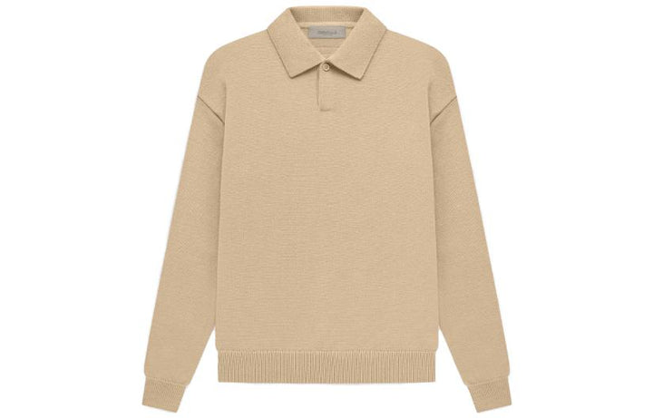 Fear of God Essentials SS23 Knit Long Sleeve Polo Shirt 'Sand' FOG-SS23-041