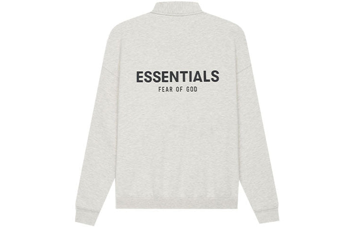 Fear of God Essentials SS21 Mockneck Half Zip Light Heather Oatmeal FOG-SS21-595