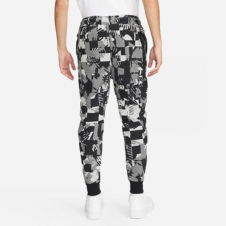 Nike Sportswear Tech Fleece All Over Print Jogger Pants 'Light Smoke Grey Black' DM6472-077
