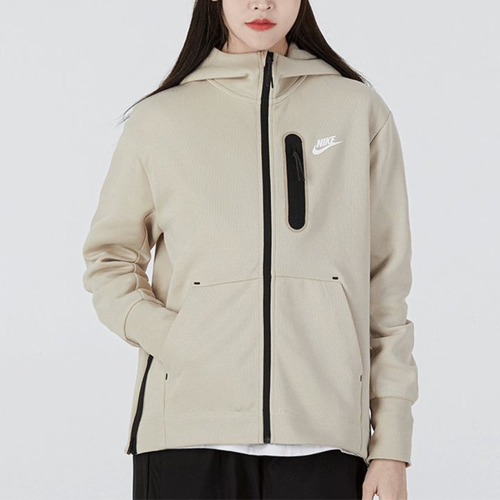 (WMNS) Nike Sportswear Tech Fleece Full-Zip Hoodie Jacket 'Beige' DD5625-206