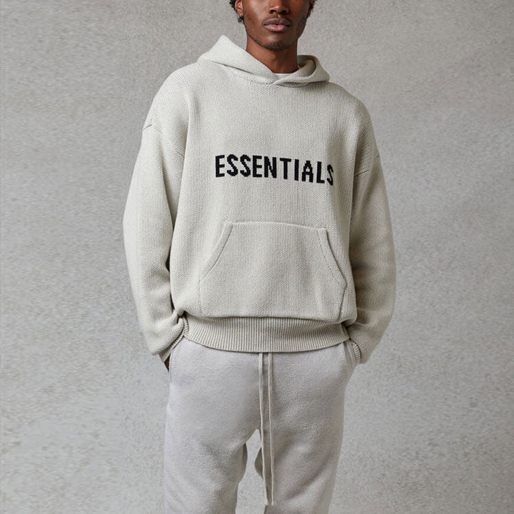 Fear of God Essentials FW20 Knit Logo Hoodie 'Oatmeal' FOG-FW20-334