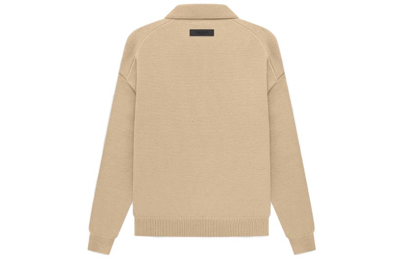Fear of God Essentials SS23 Knit Long Sleeve Polo Shirt 'Sand' FOG-SS23-041