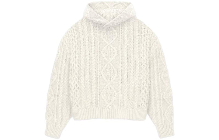 Fear of God Essentials FW23 Cable Knit Hoodie 'Cloud Dancer' 192BT234391F