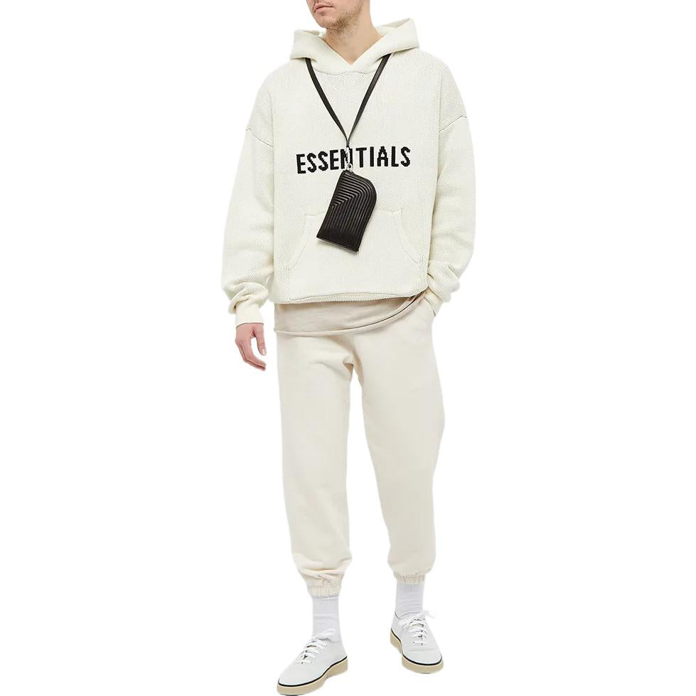 Fear of God Essentials FW21 Knit Logo Hoodie 'Buttercream' FOG-FW21-1229