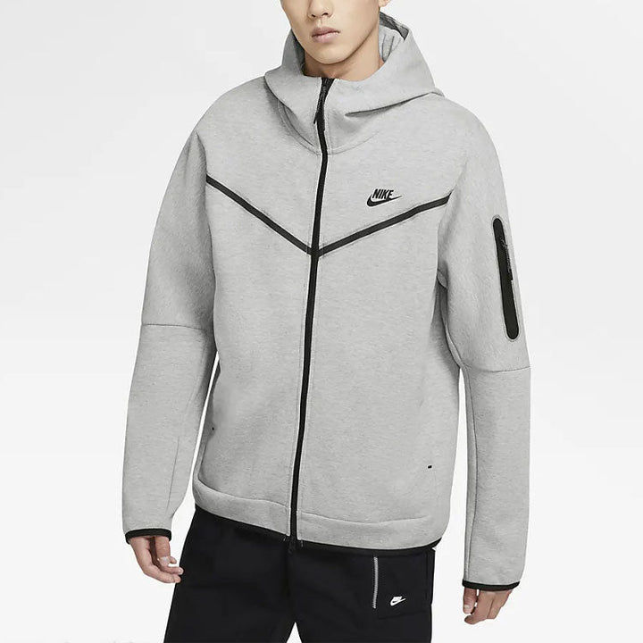 Nike Sportswear Tech Fleece Full-Zip Hoodie 'Heather Grey Black' CU4489-063