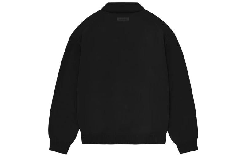 Fear of God Essentials FW23 Knit Polo Shirt 'Jet Black' 192BT232180F