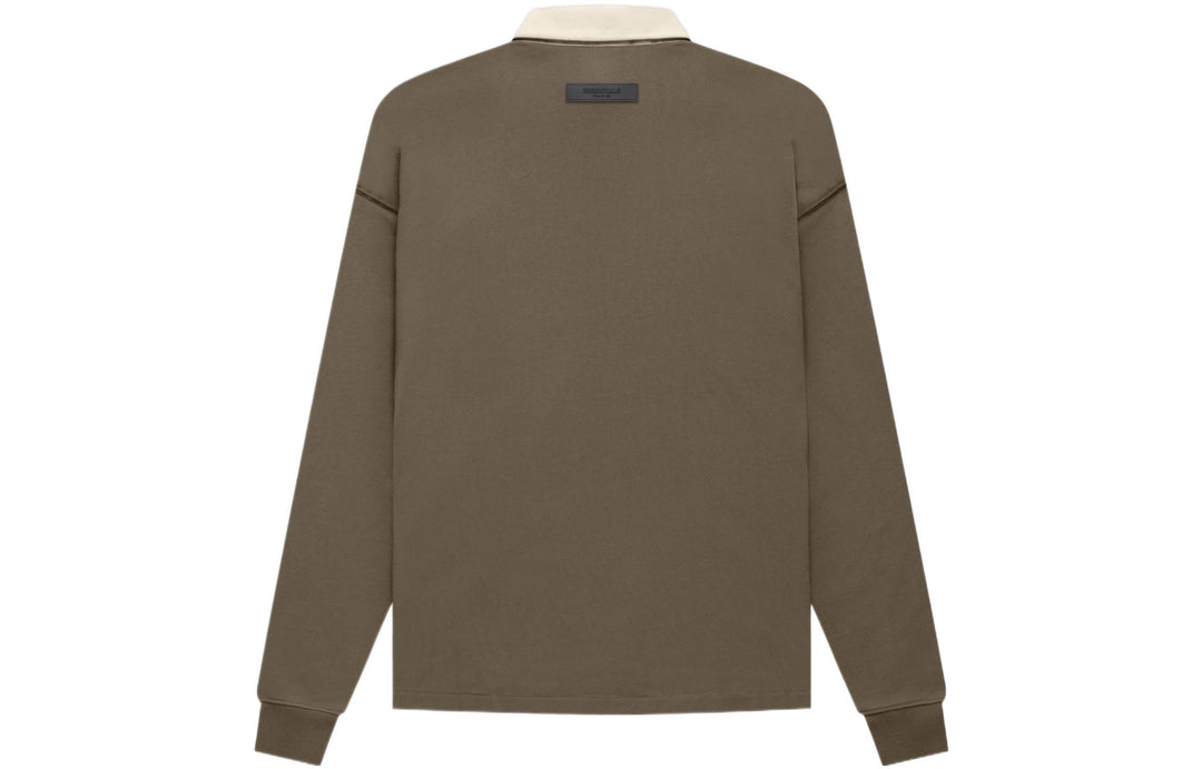 Fear of God Essentials FW22 1977 Henley Rugby Polo 'Wood' FOG-FW22-032