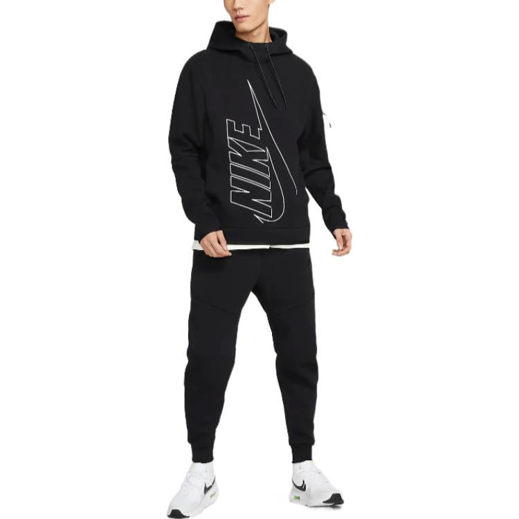 Nike Tech Fleece Pullover Graphic Hoodie 'Black' DX0578-010