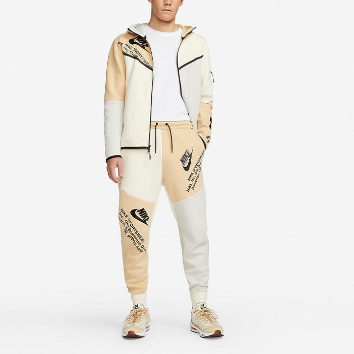Nike Sportswear Tech Fleece Logo Printing Colorblock Lacing Bundle Feet Sports Long White DM6481-252