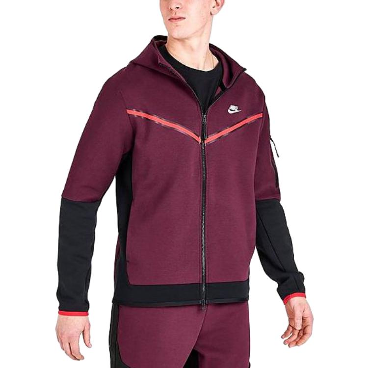 Nike Sportswear Tech Fleece Full-Zip Hoodie 'Dark Beetroot Black Phantom' CU4489-639
