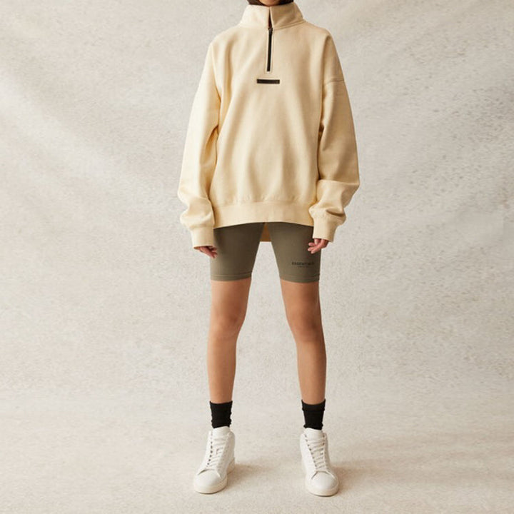 Fear of God Essentials SS21 Mockneck Half Zip Buttercream FOG-SS21-576