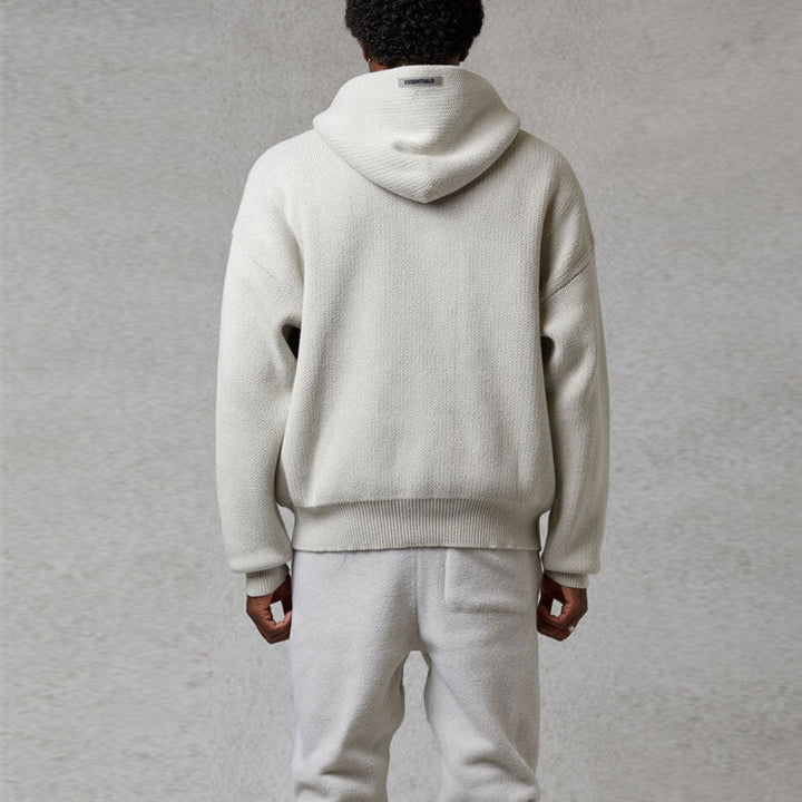 Fear of God Essentials FW20 Knit Logo Hoodie 'Oatmeal' FOG-FW20-334