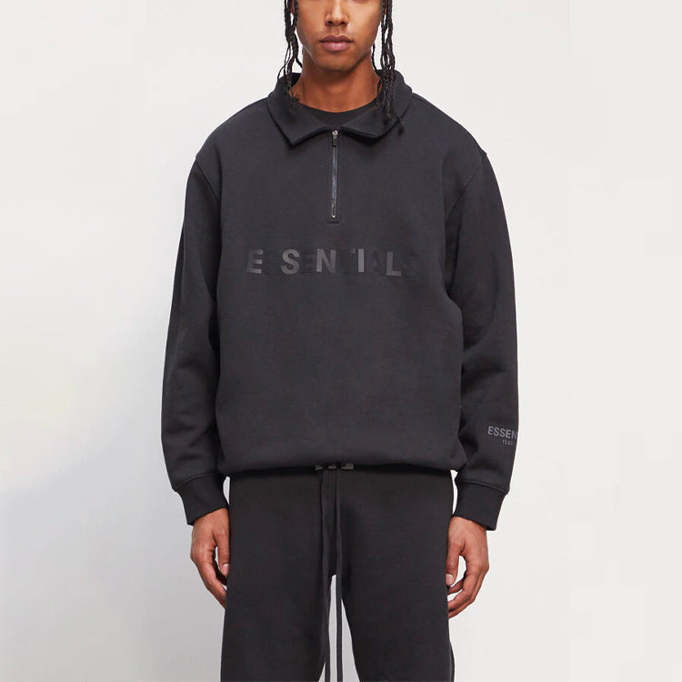 Fear of God Essentials FW20 Half Zip Sweatshirt 'Black' 0192250500211001