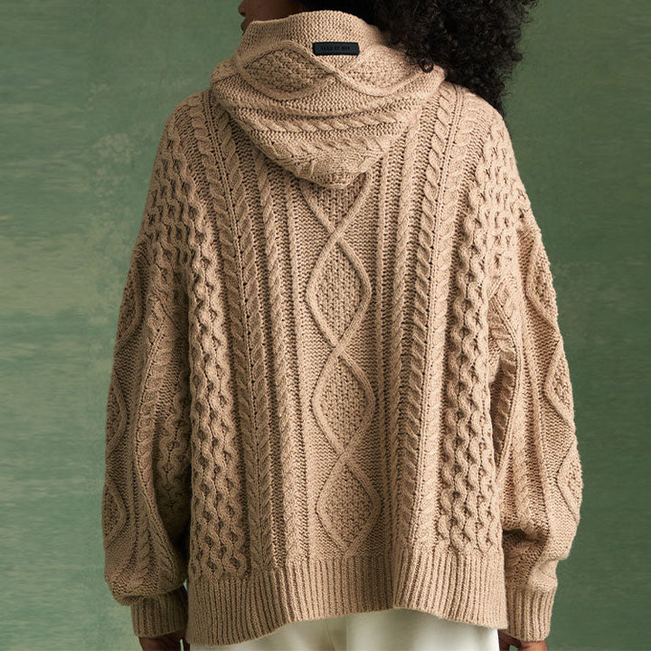 Fear of God Essentials FW23 Cable Knit Hoodie 'Gold Heather' 192BT234393F