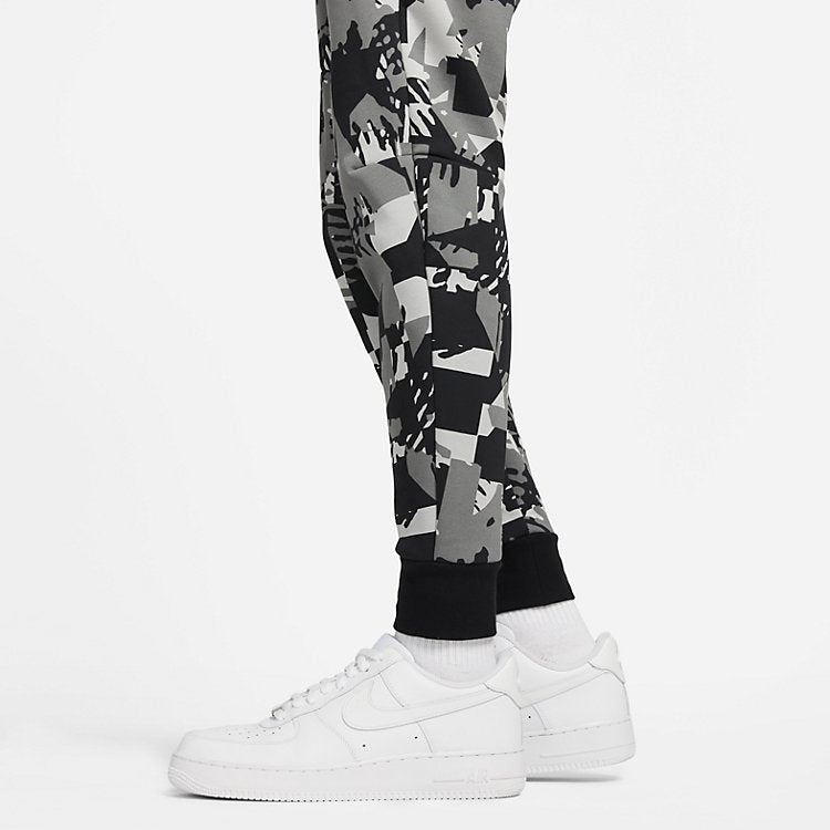 Nike Sportswear Tech Fleece All Over Print Jogger Pants 'Light Smoke Grey Black' DM6472-077
