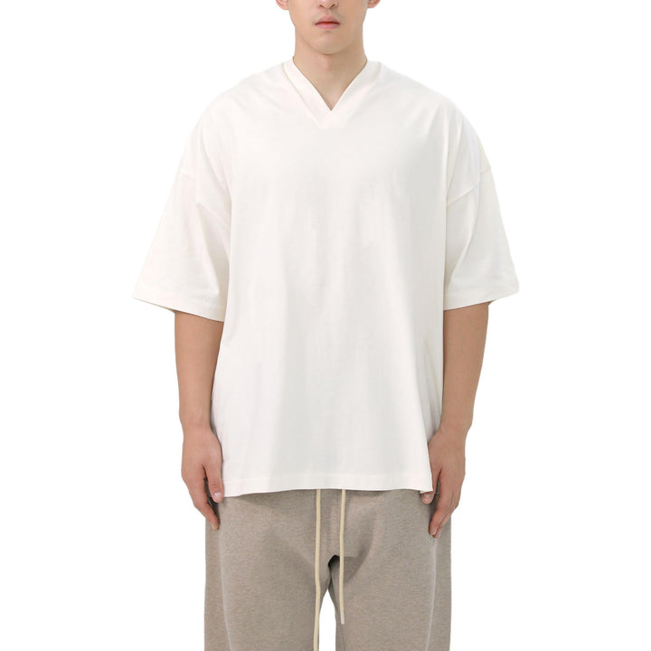 Fear of God Essentials FW23 V-Neck T-shirt 'Cloud Dancer' 125BT234111F