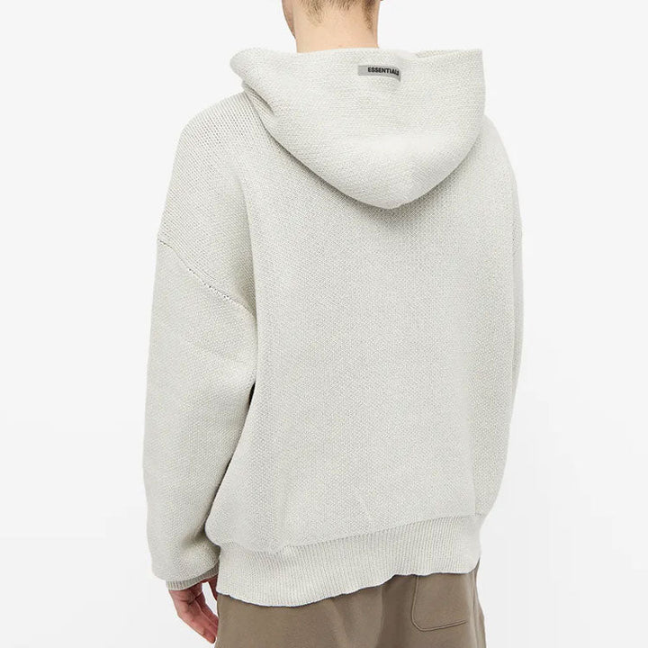 Fear of God Essentials FW21 Knit Logo Hoodie 'Oatmeal' FOG-FW21-101