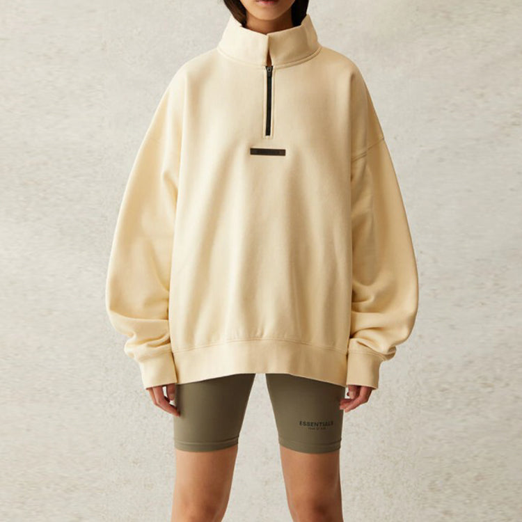 Fear of God Essentials SS21 Mockneck Half Zip Buttercream FOG-SS21-576