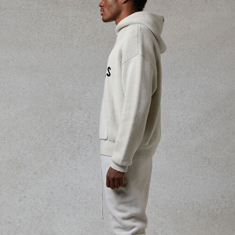 Fear of God Essentials FW20 Knit Logo Hoodie 'Oatmeal' FOG-FW20-334