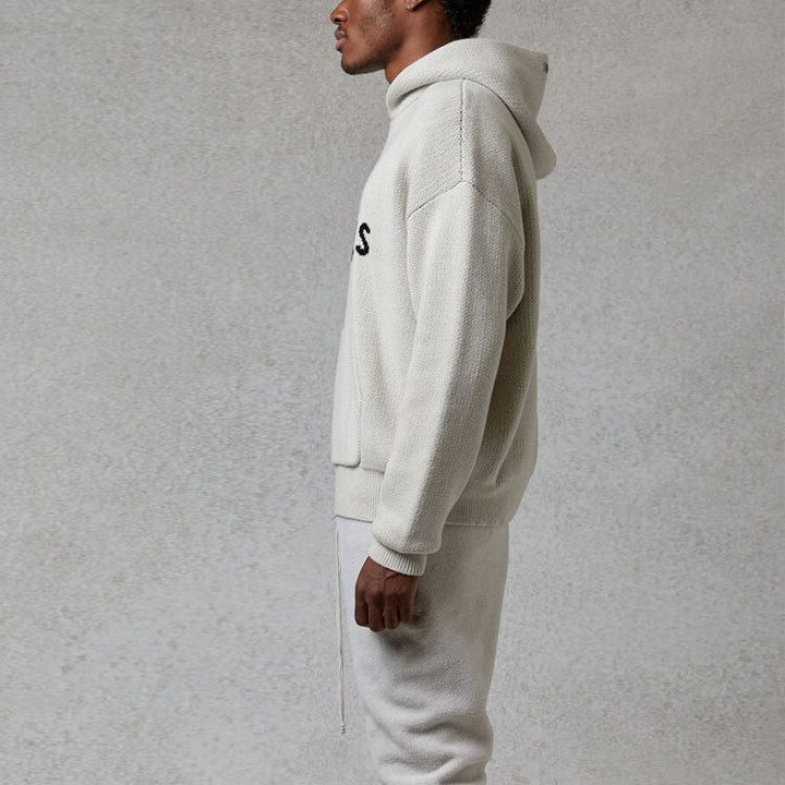 Fear of God Essentials FW20 Knit Logo Hoodie 'Oatmeal' FOG-FW20-334