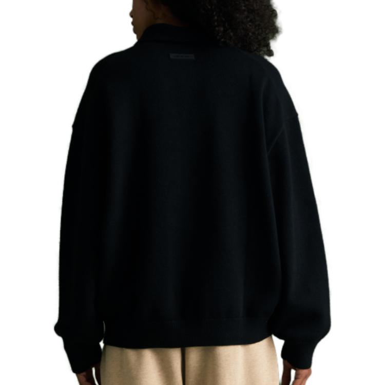 Fear of God Essentials FW23 Knit Polo Shirt 'Jet Black' 192BT232180F