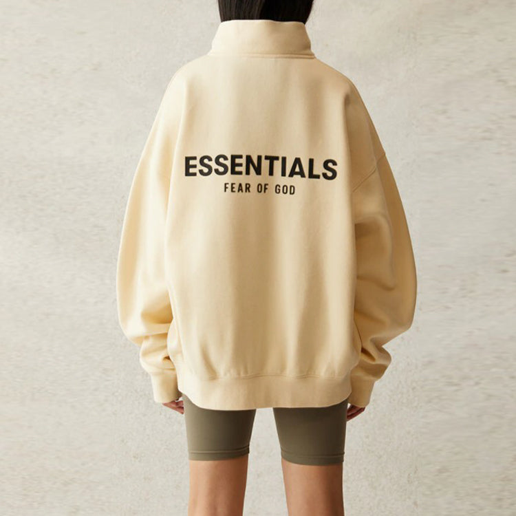 Fear of God Essentials SS21 Mockneck Half Zip Buttercream FOG-SS21-576