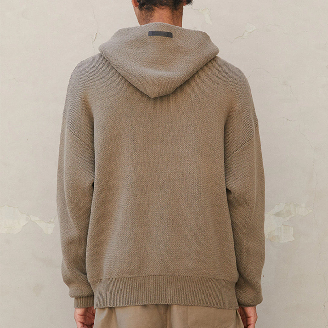 Fear of God Essentials FW21 Knit Pullover Logo Hoodie 'Harvest' FOG-FW21-014