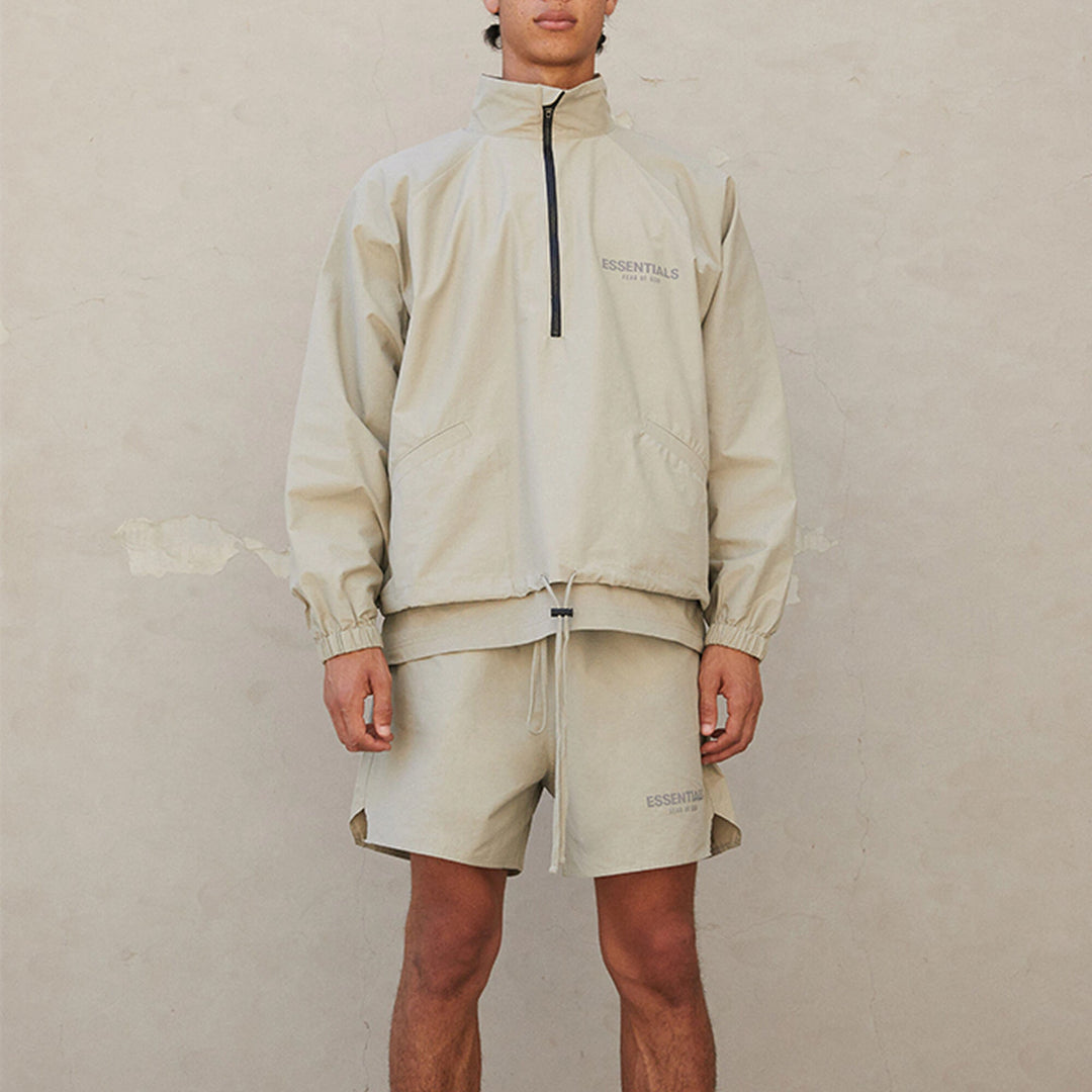 Fear of God Essentials FW21 Half Zip Track Jacket Pistachio FOG-FW21-016