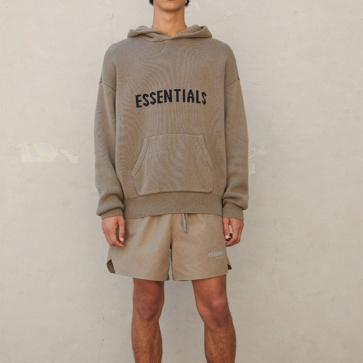 Fear of God Essentials FW21 Knit Pullover Logo Hoodie 'Harvest' FOG-FW21-014