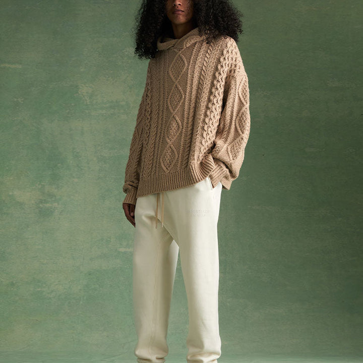 Fear of God Essentials FW23 Cable Knit Hoodie 'Gold Heather' 192BT234393F