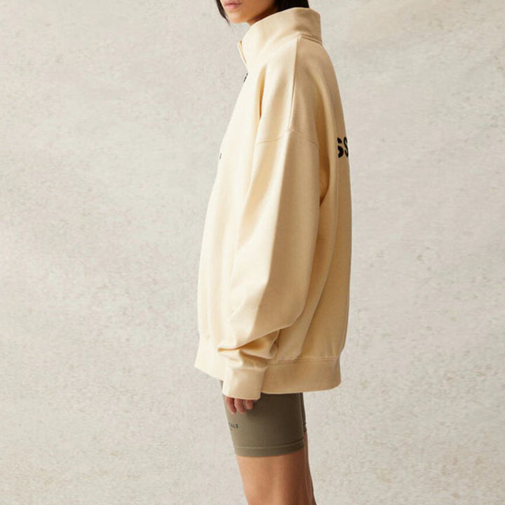 Fear of God Essentials SS21 Mockneck Half Zip Buttercream FOG-SS21-576