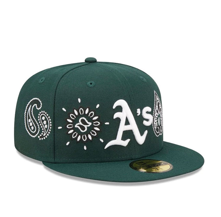 Oakland Athletics All Over Print Paisley Green Cap