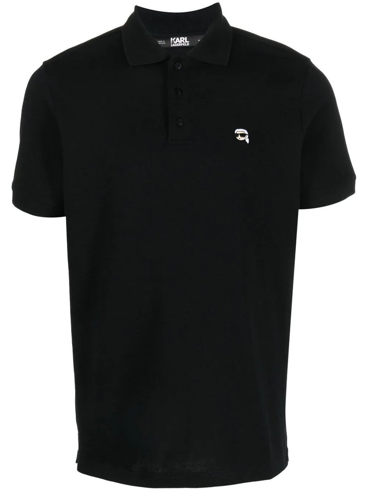 Karl Lagerfeld Ikonik Patch organic-cotton polo shirt