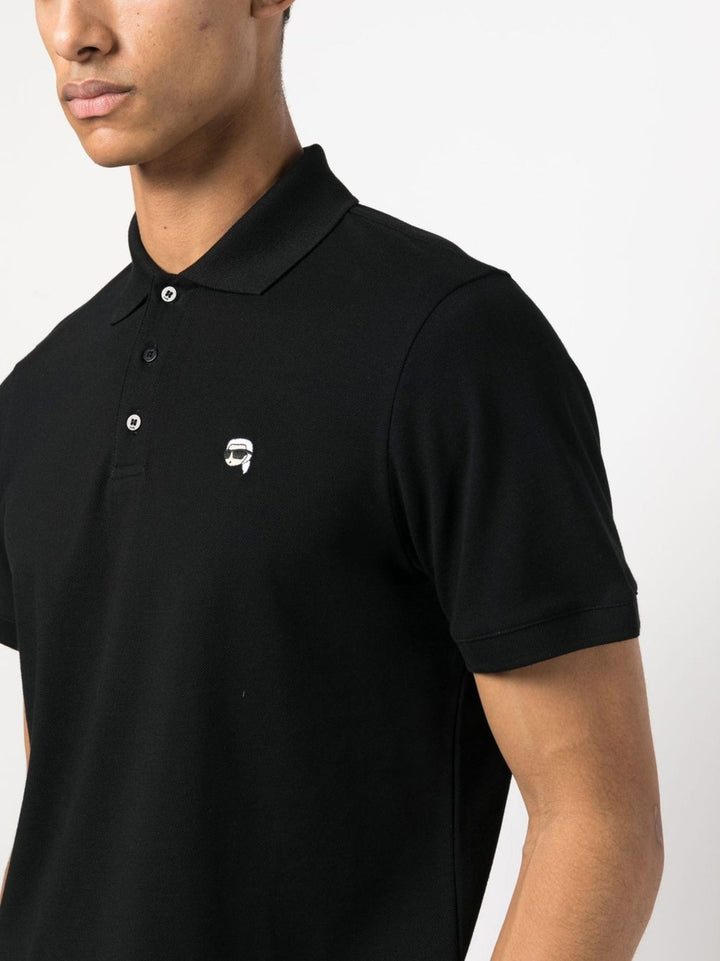Karl Lagerfeld Ikonik Patch organic-cotton polo shirt