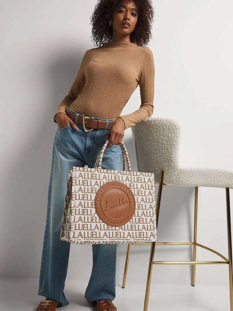 Luella Large Jacquard Branded Tote