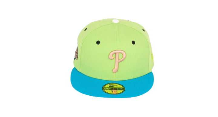 New Era 59Fifty Philadelphia Phillies 2008 World Series "Stone Age Pack" Fitted Hat - Lime Green