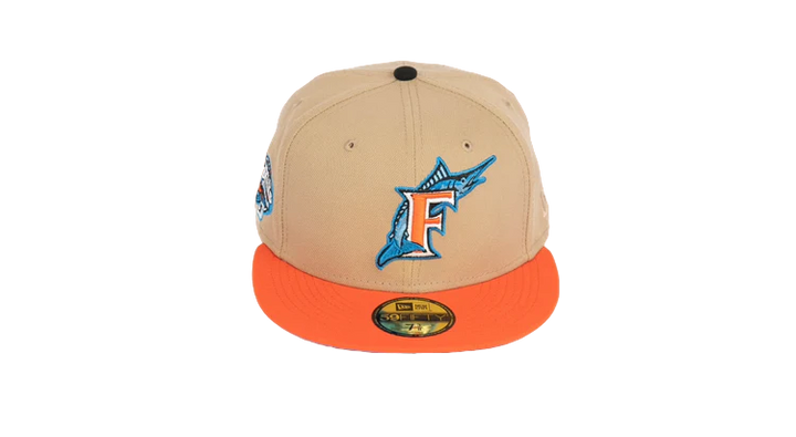 New Era 59Fifty Florida Marlins 2003 world Series "Stone Age Pack" Fitted Hat - Tan