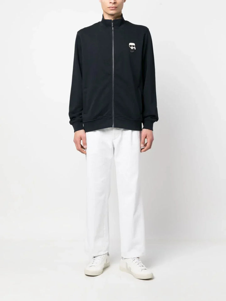 Karl Lagerfeld logo-patch zip-up jacket
