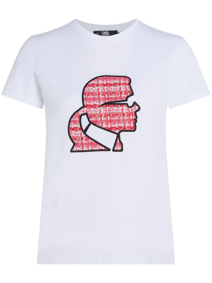 Karl Lagerfeld Bouclé Profile organic-cotton T-shirt