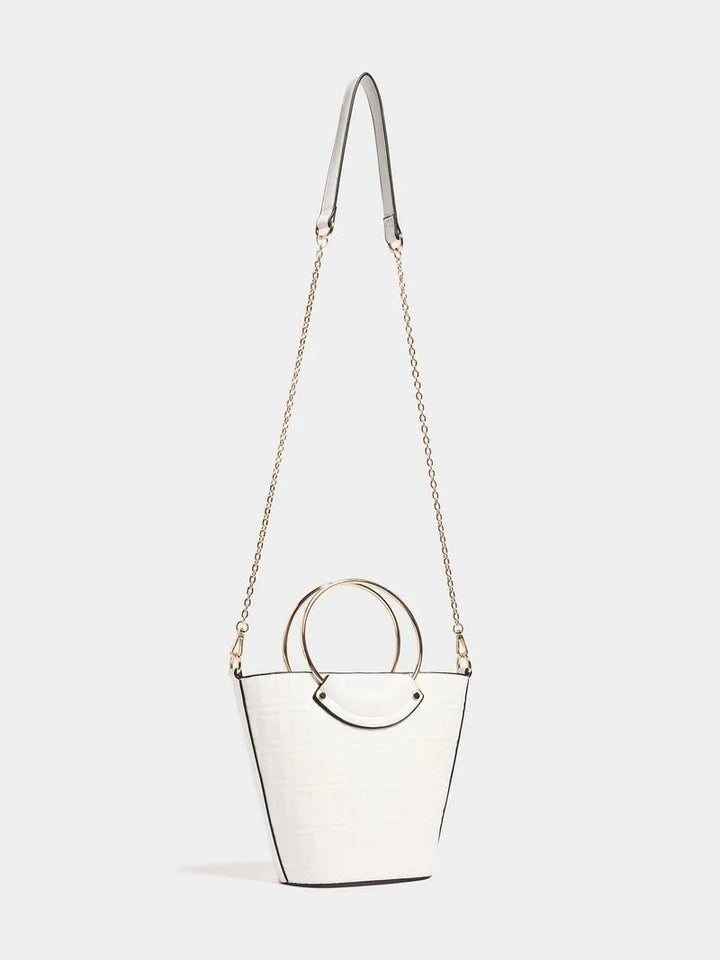 Luella Metal Handle Bucket Bag