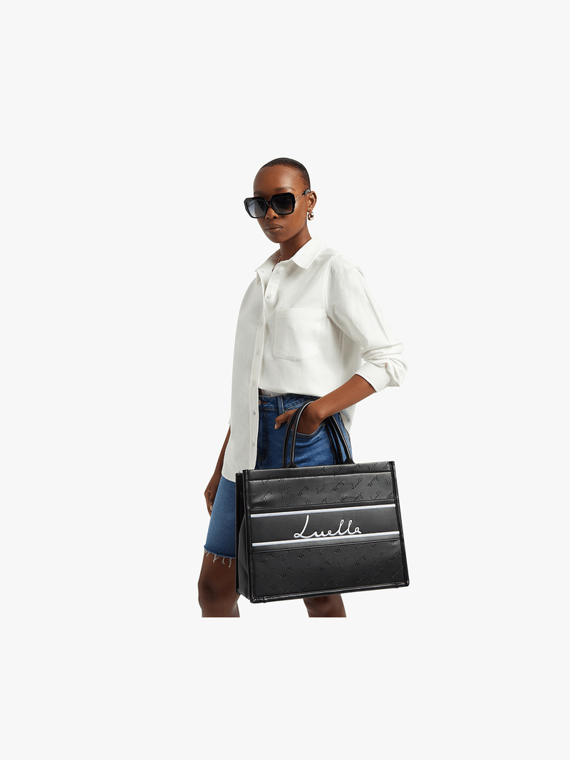 Luella Embossed Branded Large Tote Bag