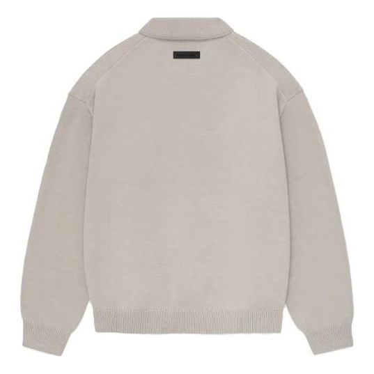 Fear of God Essentials FW23 Knit Polo Shirt 'Silver Cloud' 192BT232182F