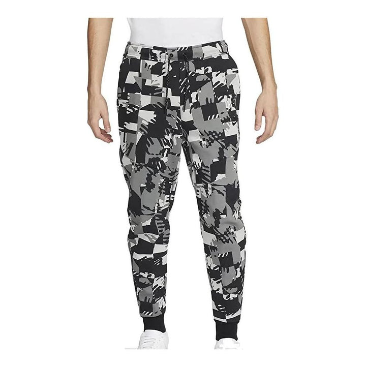 Nike Sportswear Tech Fleece All Over Print Jogger Pants 'Light Smoke Grey Black' DM6472-077