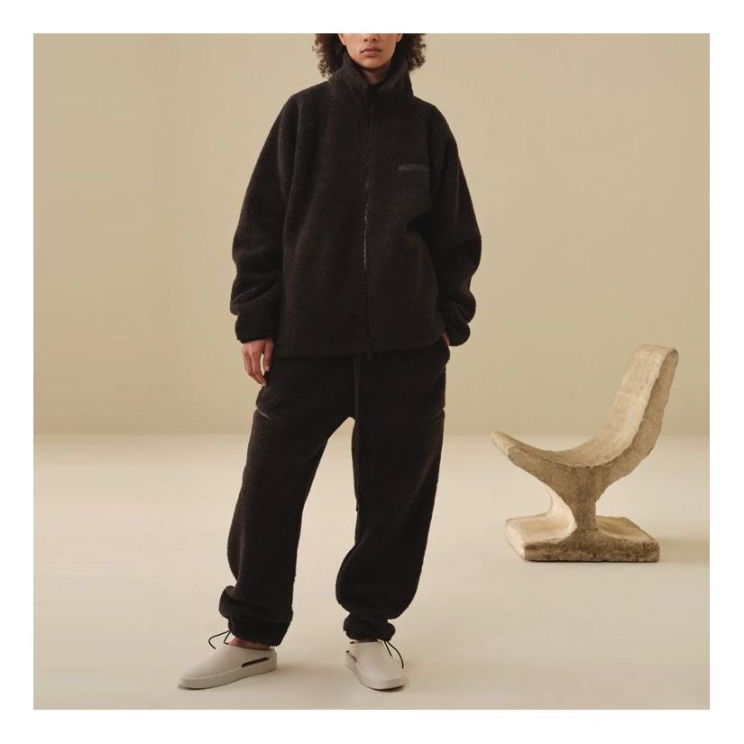 Fear of God Essentials SS22 Polar Fleece Full Zip Jacket iron FOG-SS22-560