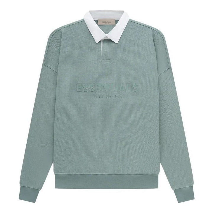 Fear of God Essentials SS23 Waffle Long Sleeve Polo Shirt 'Sycamore' FOG-SS23-056