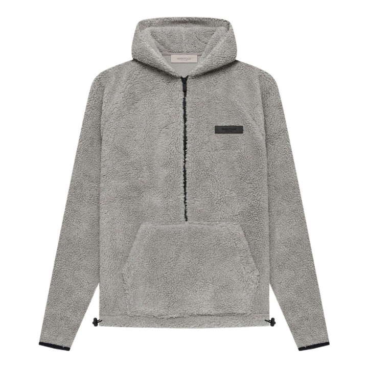 Fear of God Essentials SS22 Mens Polar Fleece Half Zip Hoodle 'Dark Oatmeal' FOG-SS22-459
