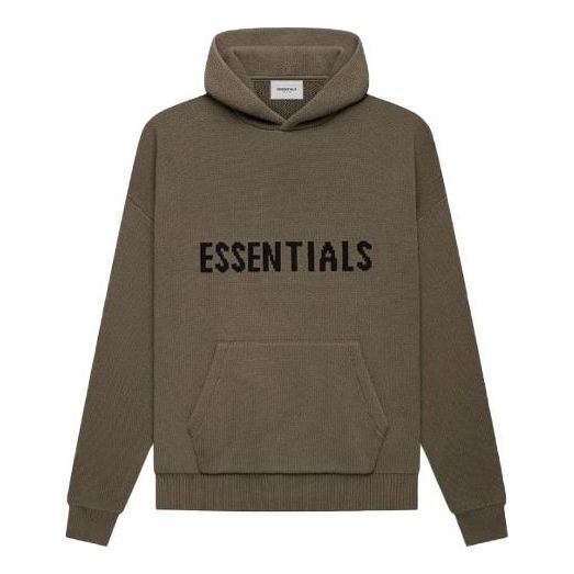 Fear of God Essentials FW21 Knit Pullover Logo Hoodie 'Harvest' FOG-FW21-014