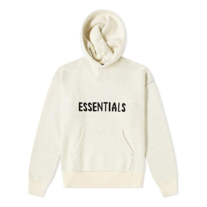 Fear of God Essentials FW21 Knit Logo Hoodie 'Buttercream' FOG-FW21-1229