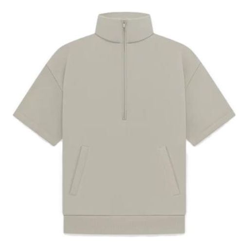 Fear of God Essentials Drop2 SS23 3/4 Sleeve Half Zip Pullover 'Seal' 192BT224313F